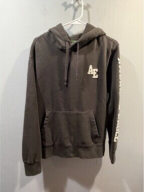 Mens American Eagle Pullover Hoodie Size Medium Black Great For Work